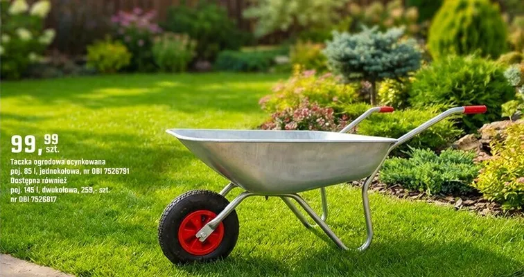 Taczka ogrodowa ocynkowana jednokołowa promocja w OBI