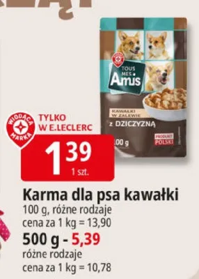 Karma dla psa kawałki z dziczyzną promocja w Leclerc
