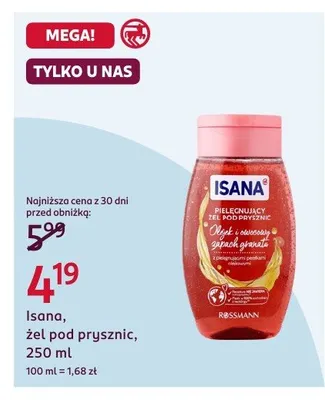 Żel pod prysznic Isana, 250 ml promocja w Rossmann