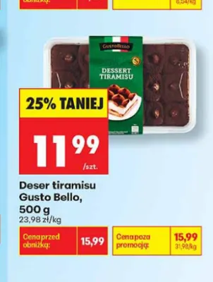 Deser tiramisu Gusto Bello promocja w Biedronka