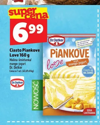 Ciasto Piankowe Love malina-śmietanka Dr. Oetker promocja w TOPAZ