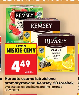 Herbata aromatyzowana Remsey owoce leśne promocja w Biedronka
