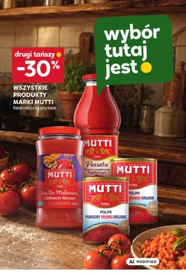 Pomidory drobno krojone Polpa Mutti promocja w Stokrotka