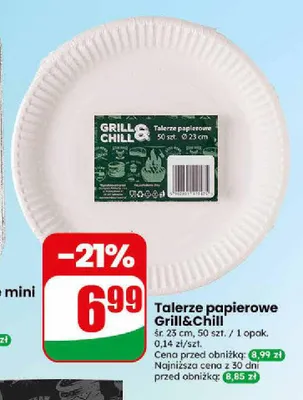 Talerze papierowe Grill&Chill promocja w Dino