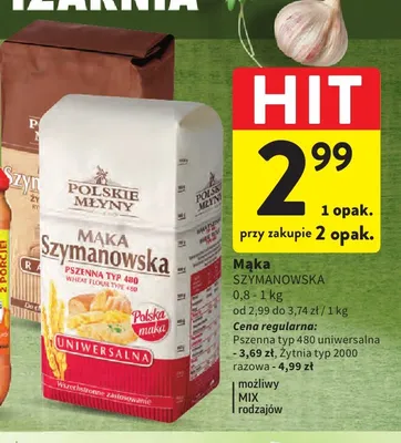 Mąka żytnia typ 2000 razowa Szymanowska Polskie Młyny promocja w Intermarche