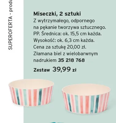 Miseczki 2-pak promocja w Tchibo