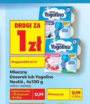 Mleczny Deserek Yogolino Nestlé jagoda promocja w Biedronka