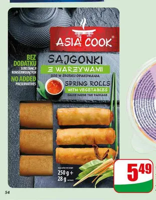 Sajgonki z warzywami Asia Cook promocja w Dino