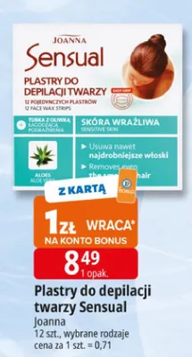 Plastry do depilacji twarzy Sensual Joanna promocja w Leclerc