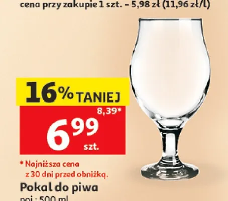 Pokal do piwa 500 ml promocja w Auchan