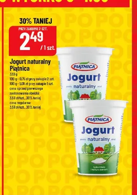 Jogurt naturalny Piątnica promocja w POLOmarket