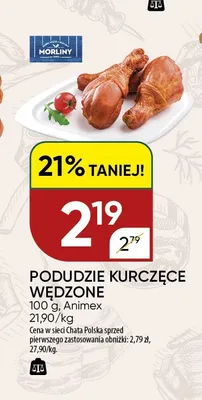 Podudzie kurczęce wędzone Animex promocja w Chata Polska