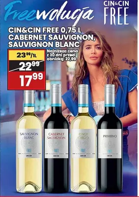 Wino CIN&CIN FREE 0,75 L Cabernet Sauvignon promocja w Wafelek