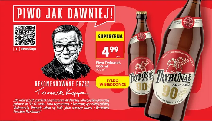 Piwo Trybunał '90 promocja w Biedronka