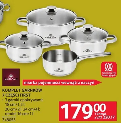 Komplet garnków 7 części First Gerlach promocja w Selgros