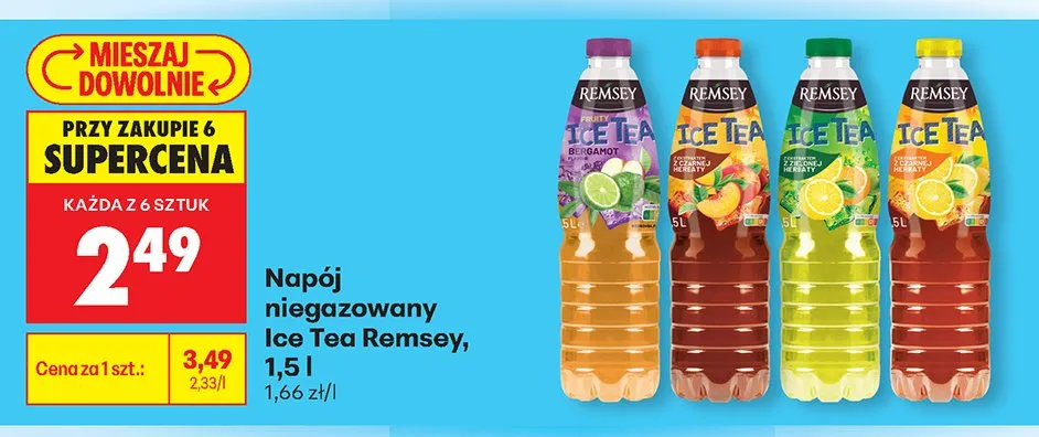 Napój niegazowany Ice Tea Remsey Bergamot promocja w Biedronka