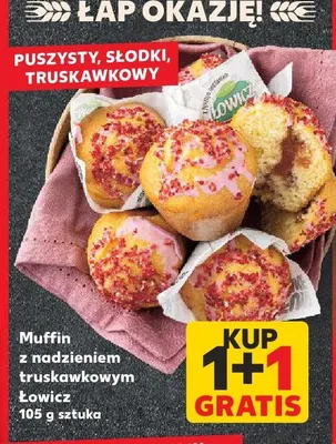 Muffin z nadzieniem truskawkowym Łowicz promocja w Kaufland