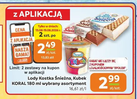 Lody Kostka Śnieżna promocja w Społem Częstochowa