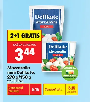 Mozzarella mini Delikate promocja w Biedronka