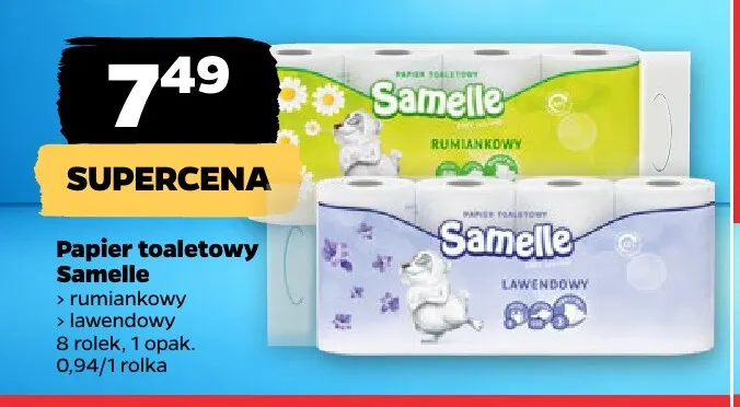 Papier toaletowy Samelle rumiankowy promocja w Netto