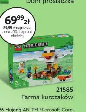Klocki LEGO Minecraft 21585 Farma kurczaków promocja w Empik
