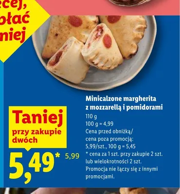 Minicalzone margherita z mozzarellą i pomidorami promocja w Lidl