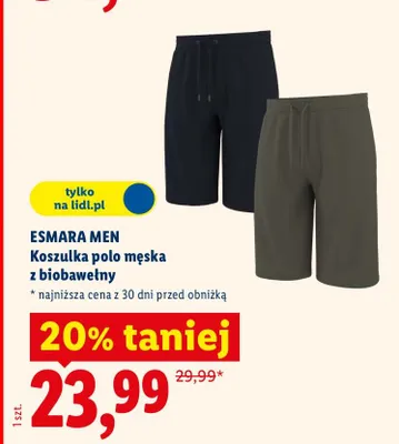 Koszulka polo męska z biobawełny promocja w Lidl