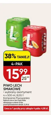 Piwo Lech Smakowe 4-pak 500ml promocja w Chata Polska