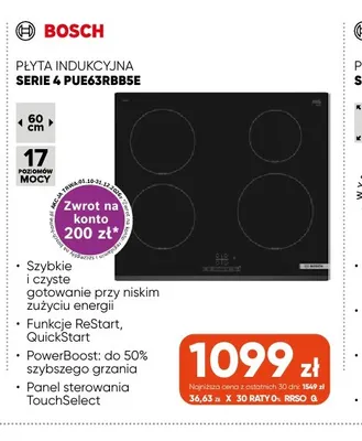 Płyta indukcyjna Serie 4 PUE63RBB5E Bosch promocja w Max Elektro