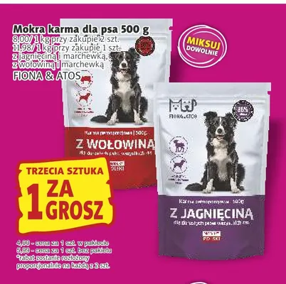 Mokra karma dla psa z jagnięciną i marchewką Fiona & Atos promocja w Prim Market
