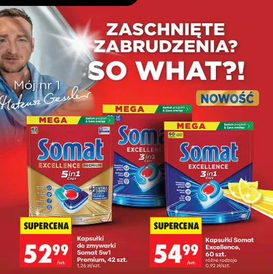 Kapsułki do zmywania Excellence Premium 5w1 42szt promocja w Biedronka