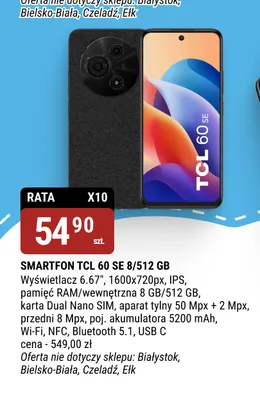 Smartfon Tcl 60 Se promocja w bi1