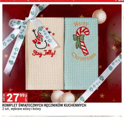 Komplet świątecznych ręczników kuchennych 2-pak promocja w Merkury Market