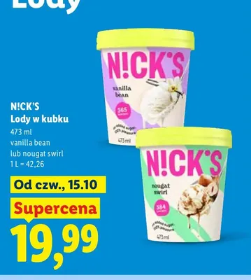 Lody w kubku N!ck's nougat swirl promocja w Lidl