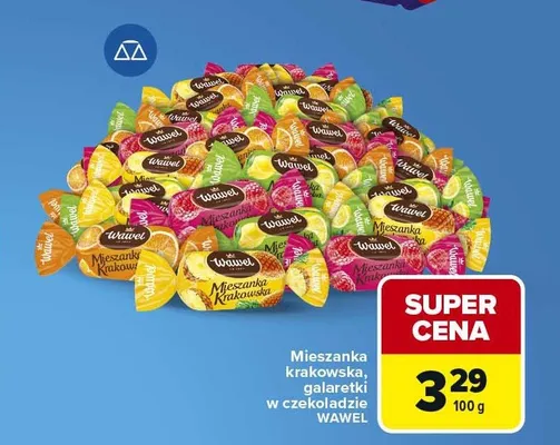 Mieszanka krakowska, galaretki w czekoladzie Wawel promocja w Carrefour