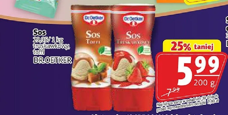 Sos truskawkowy Dr.Oetker promocja w Prim Market