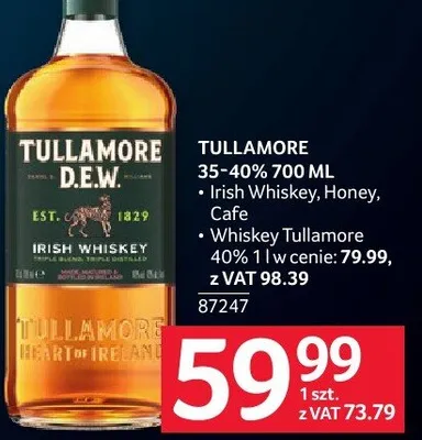 Whiskey Tullamore 35-40% 87247 promocja w Selgros