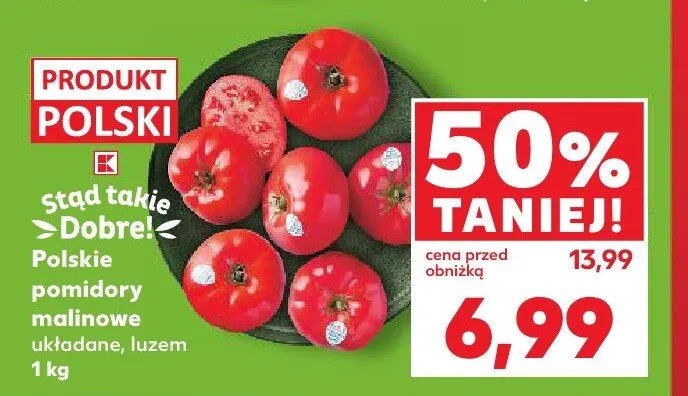 Polskie pomidory malinowe układane luzem promocja w Kaufland