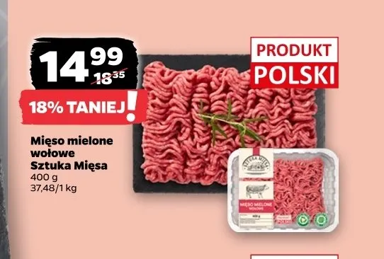 Mięso mielone wołowe Sztuka Mięsa promocja w Netto