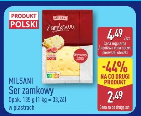 Ser zamkowy Milsani w plastrach promocja w Aldi