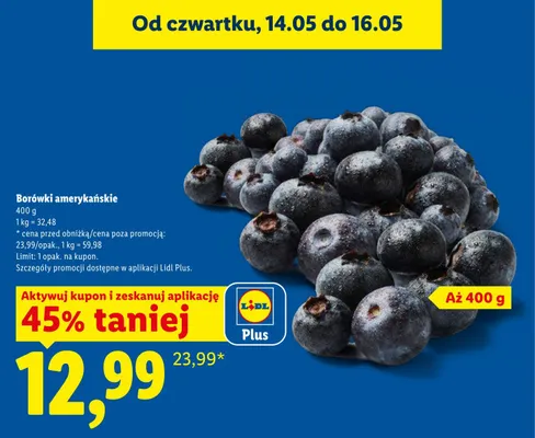 Borówki amerykańskie promocja w Lidl