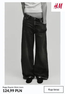 Jeansy Baggy Regular Waist H & M promocja w H&M