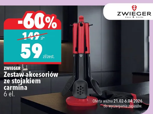 Zestaw akcesoriów ze stojakiem carmina 6 el. Zwieger promocja w Biedronka Home