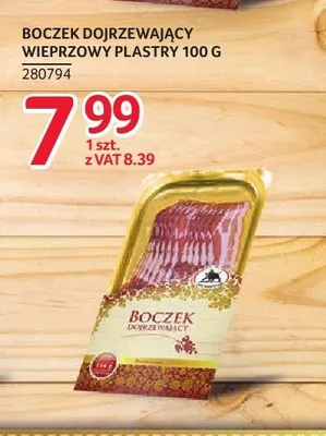 Boczek dojrzewający wieprzowy plastry ZMB Białystok promocja w Selgros