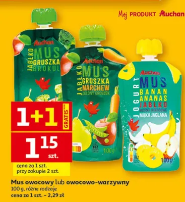 Mus owocowy gruszka-hokkaido promocja w Auchan
