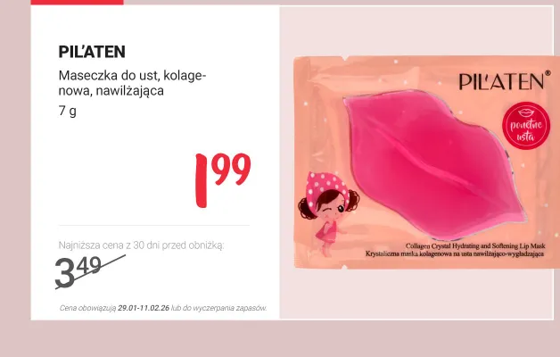 Maseczka do ust, kolagenowa, nawilżająca promocja w Rossmann