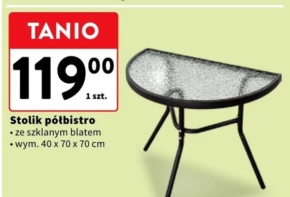 Stolik półbistro promocja w Intermarche
