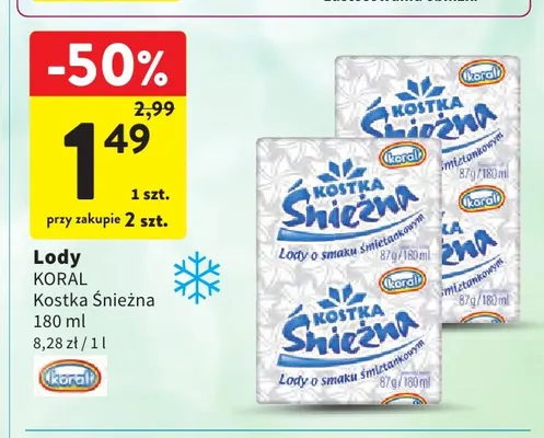 Lody Kostka Śnieżna promocja w Intermarche