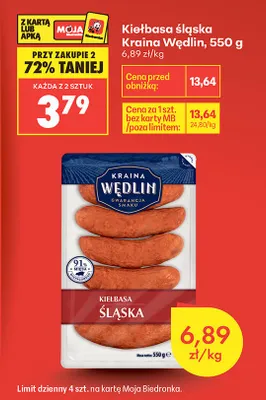 Kiełbasa śląska Kraina Wędlin promocja w Biedronka