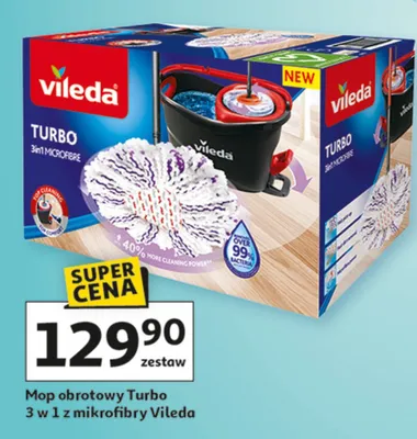 Mop obrotowy Turbo 3 w 1 z mikrofibry promocja w Auchan